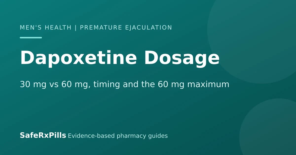 Dapoxetine Dosage Guide: 30 mg vs 60 mg, Timing, and the 60 mg Ceiling | SafeRxPills