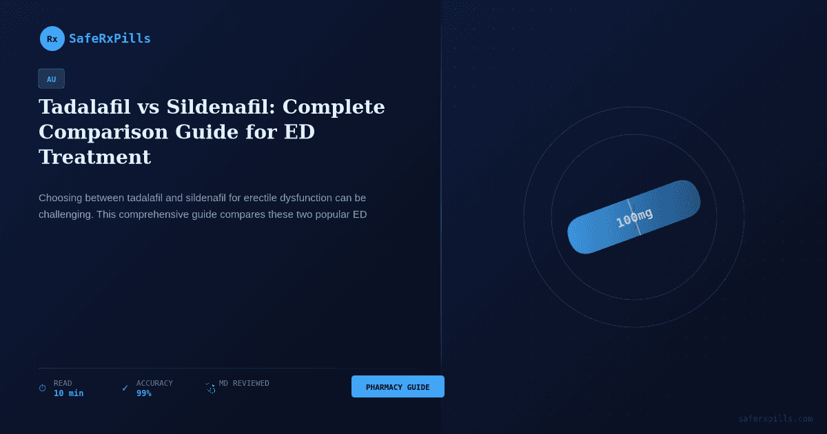 Tadalafil vs Sildenafil comparison chart for erectile dysfunction treatment options