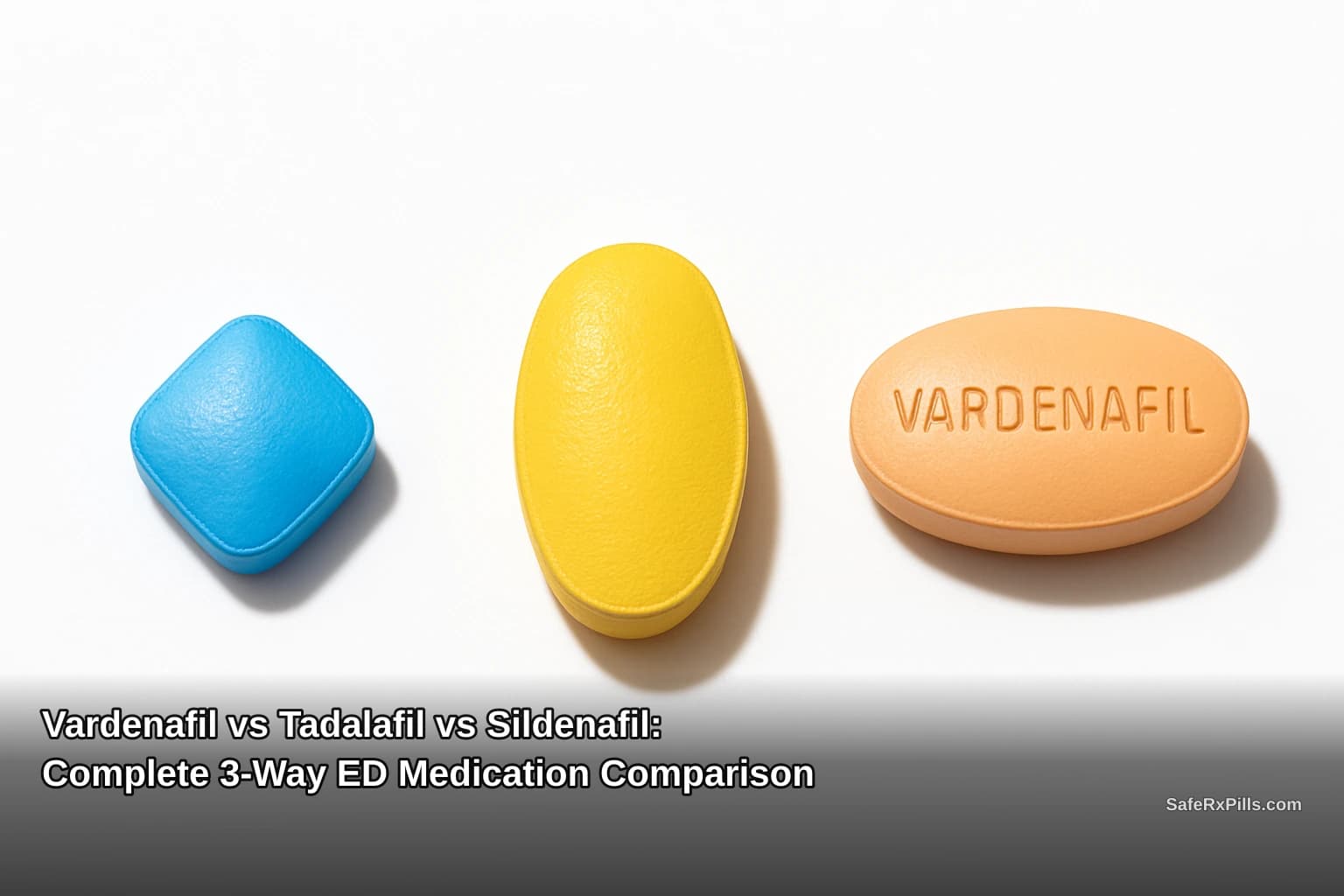 Vardenafil vs Tadalafil vs Sildenafil: Complete 3-Way ED Medication Comparison | SafeRxPills