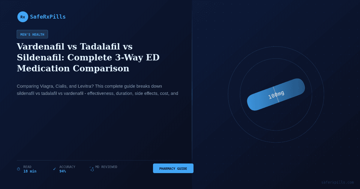 Vardenafil vs Tadalafil vs Sildenafil | SafeRxPills