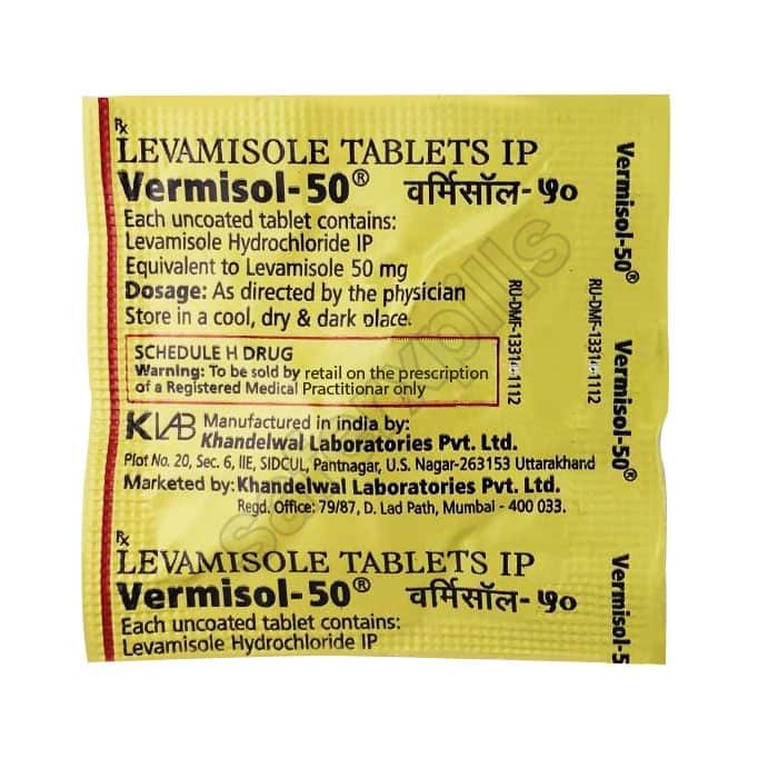 Buy Vermisol 50mg (Levamisole) - Levamisole | SafeRxPills