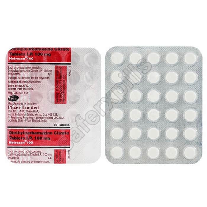 Buy Hetrazan 100mg - Diethylcarbamazine | SafeRxPills