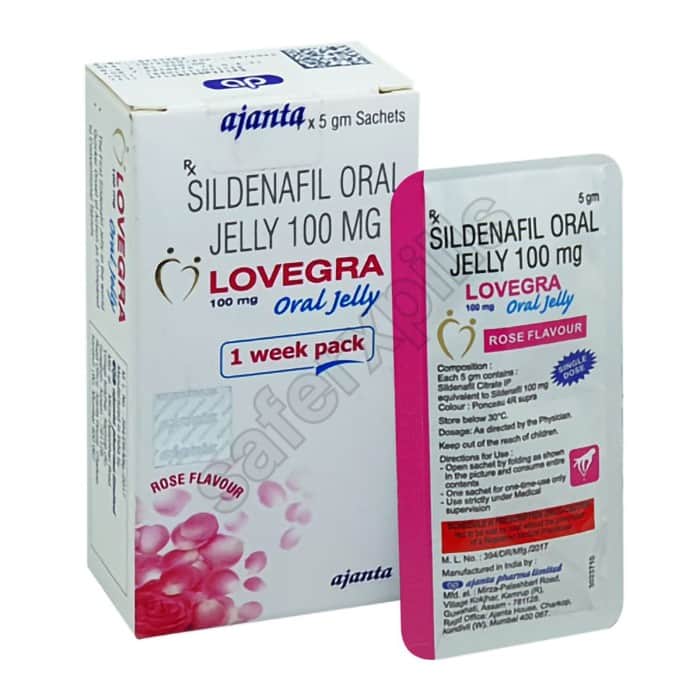 Buy Lovegra Oral Jelly - Sildenafil Citrate | SafeRxPills