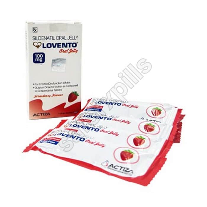 Buy Lovento Oral Jelly - Strawberry Flavour - Sildenafil Citrate | SafeRxPills