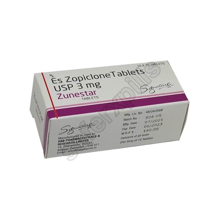 Buy Zunestar 3mg (Eszopiclone) online | SafeRxPills