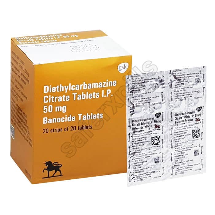 Buy Banocide 50mg (Diethylcarbamazine) - Diethylcarbamazine | SafeRxPills
