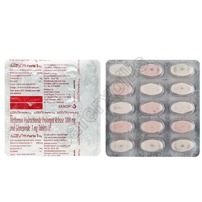 Buy Amaryl M Forte 1mg - Metformin/Glimepiride | SafeRxPills
