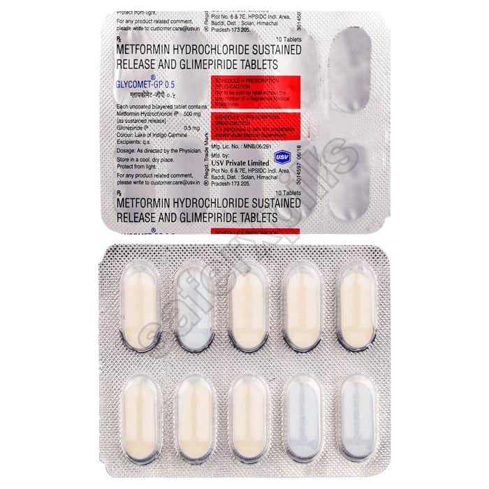Buy Glycomet-GP 0.5 - Metformin/Glimepiride | SafeRxPills