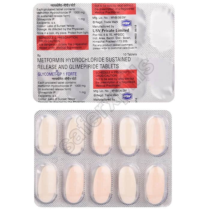 Buy Glycomet-GP 1 Forte - Metformin/Glimepiride | SafeRxPills