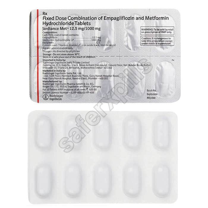 Buy Jardiance Met 12.5mg/1000mg - Empagliflozin/Metformin | SafeRxPills