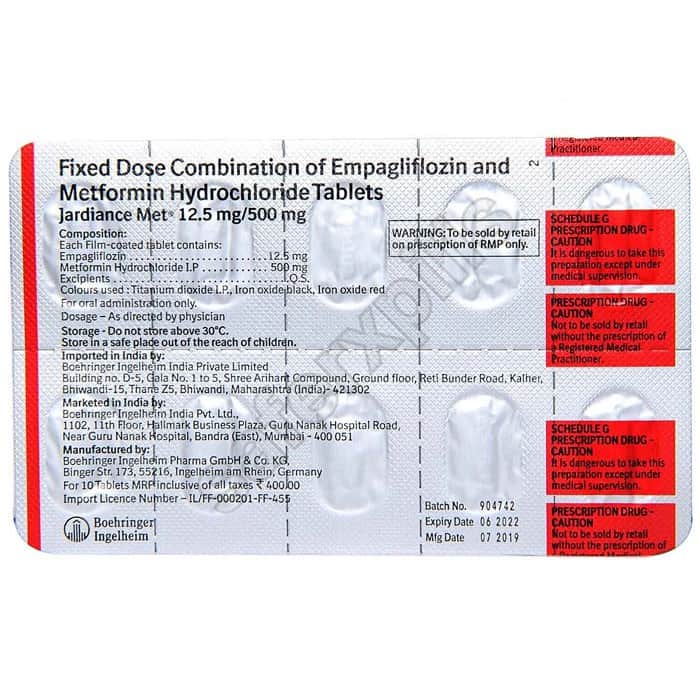 Buy Jardiance Met 12.5mg/500mg - Empagliflozin/Metformin | SafeRxPills
