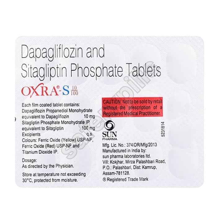 Buy Oxra-S 10/100 - Dapagliflozin/Sitagliptin | SafeRxPills