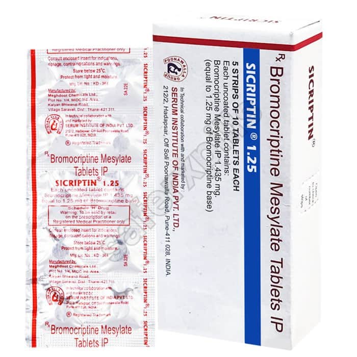 Buy Sicriptin 1.25 mg - Bromocriptine | SafeRxPills