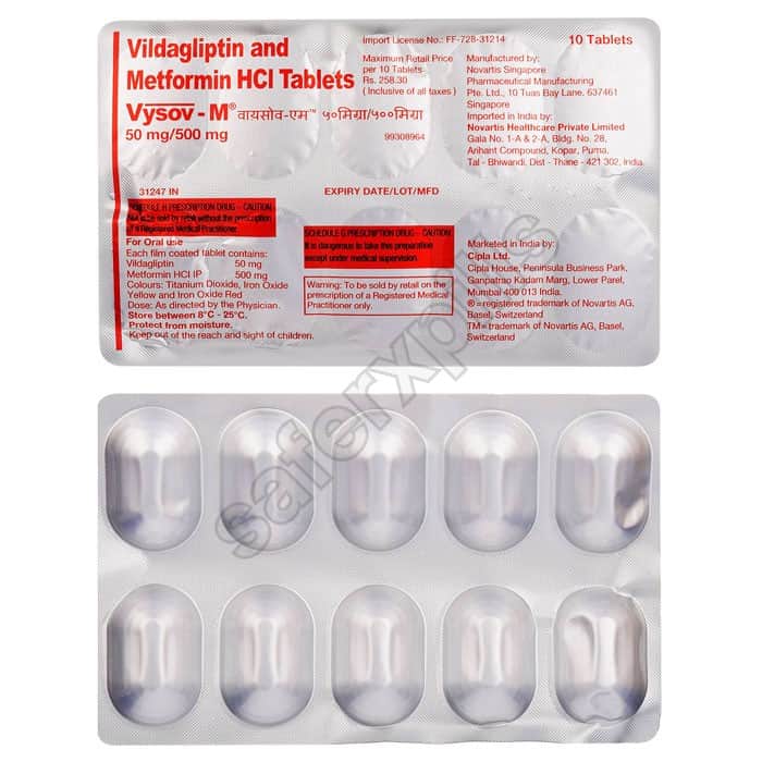 Buy Vysov-M 50/500 - Vildagliptin/Metformin | SafeRxPills