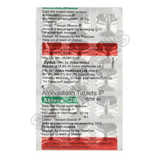 Atorva 20mg tablet pack