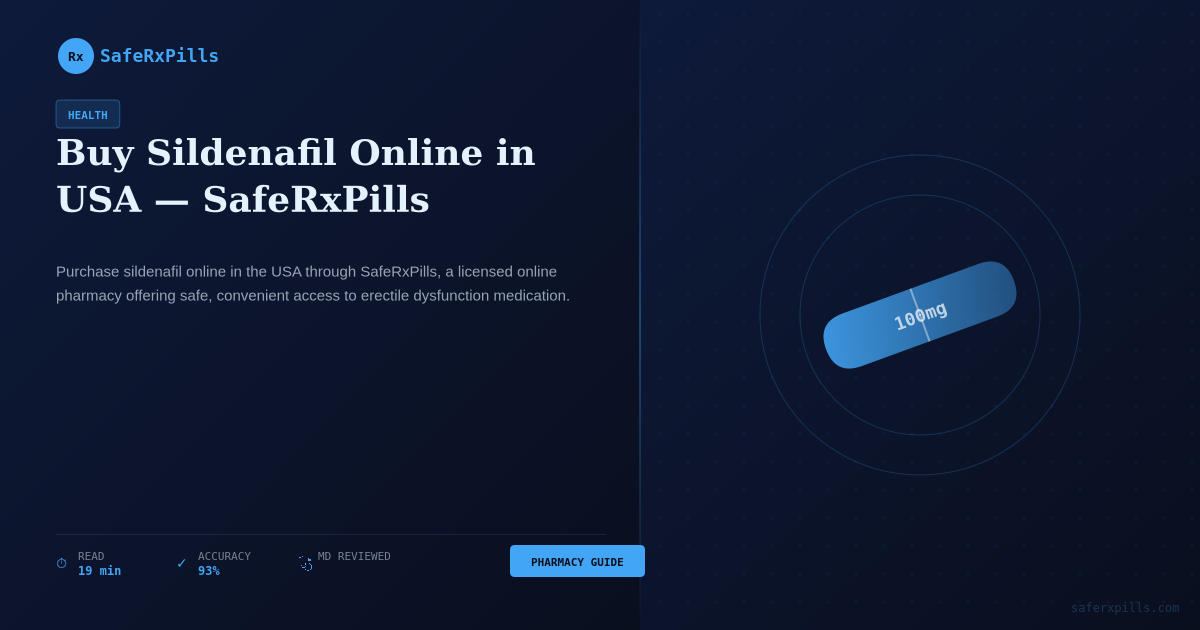 Sildenafil tablets for purchase online in USA at SafeRxPills pharmacy with fast delivery