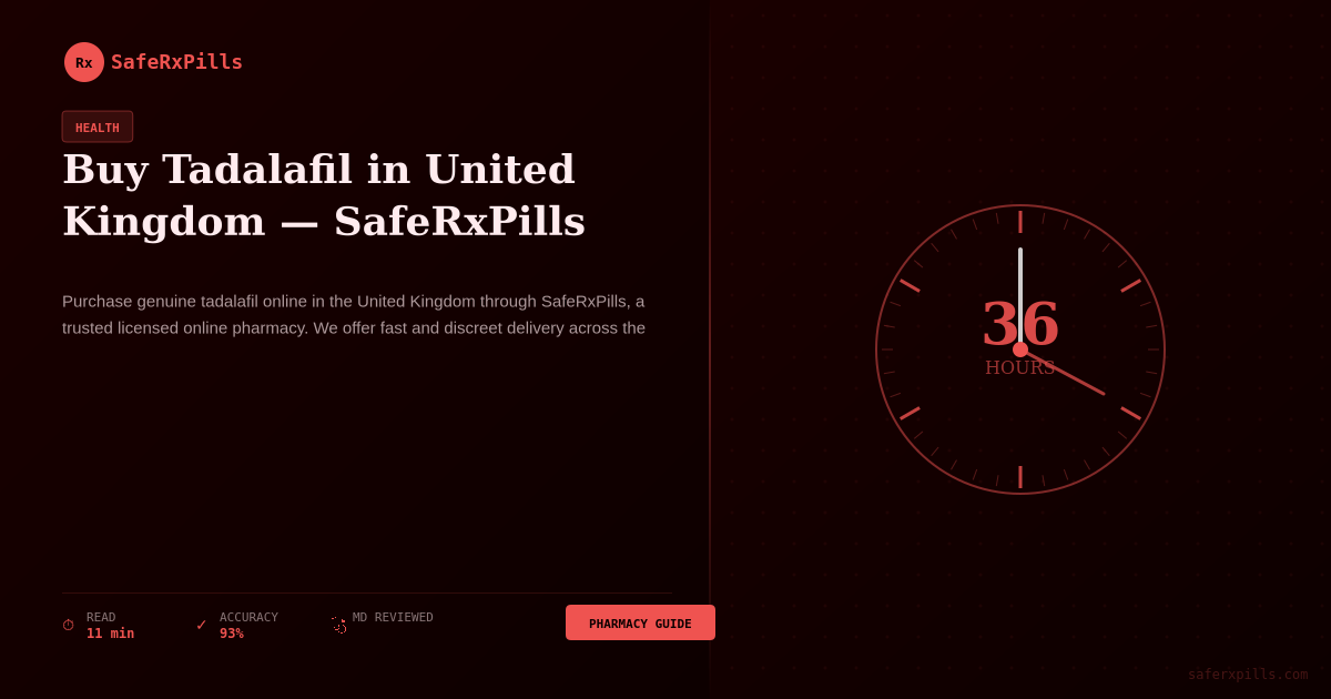 Tadalafil medication tablets displayed for UK purchase at SafeRxPills pharmacy online