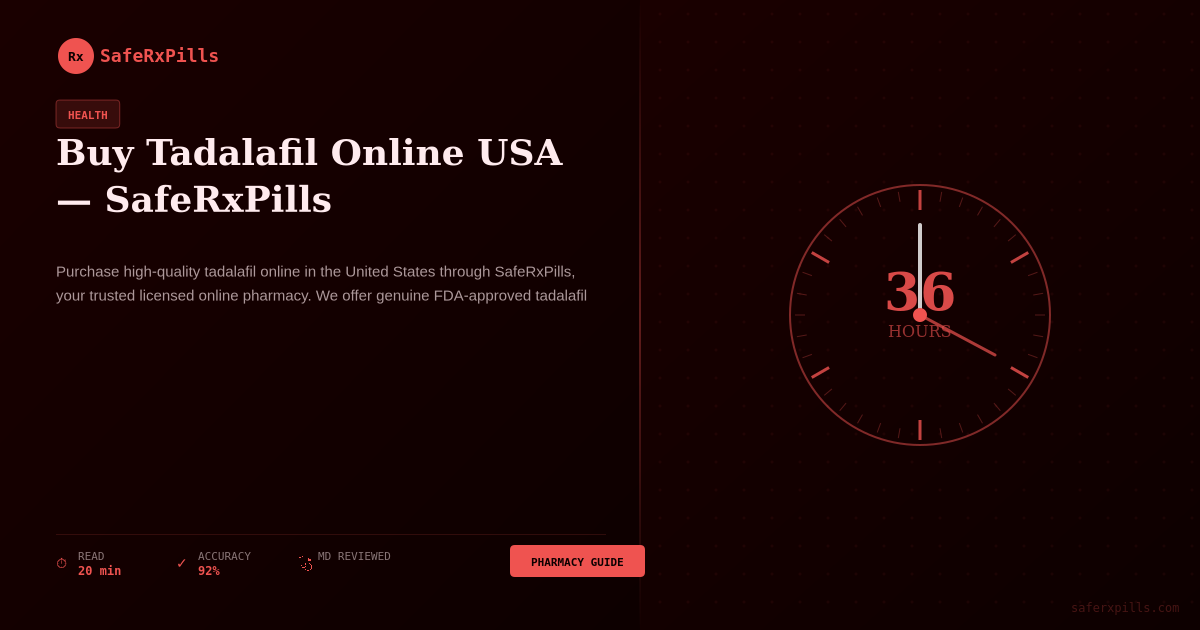 Tadalafil online pharmacy USA SafeRxPills affordable ED medication delivery